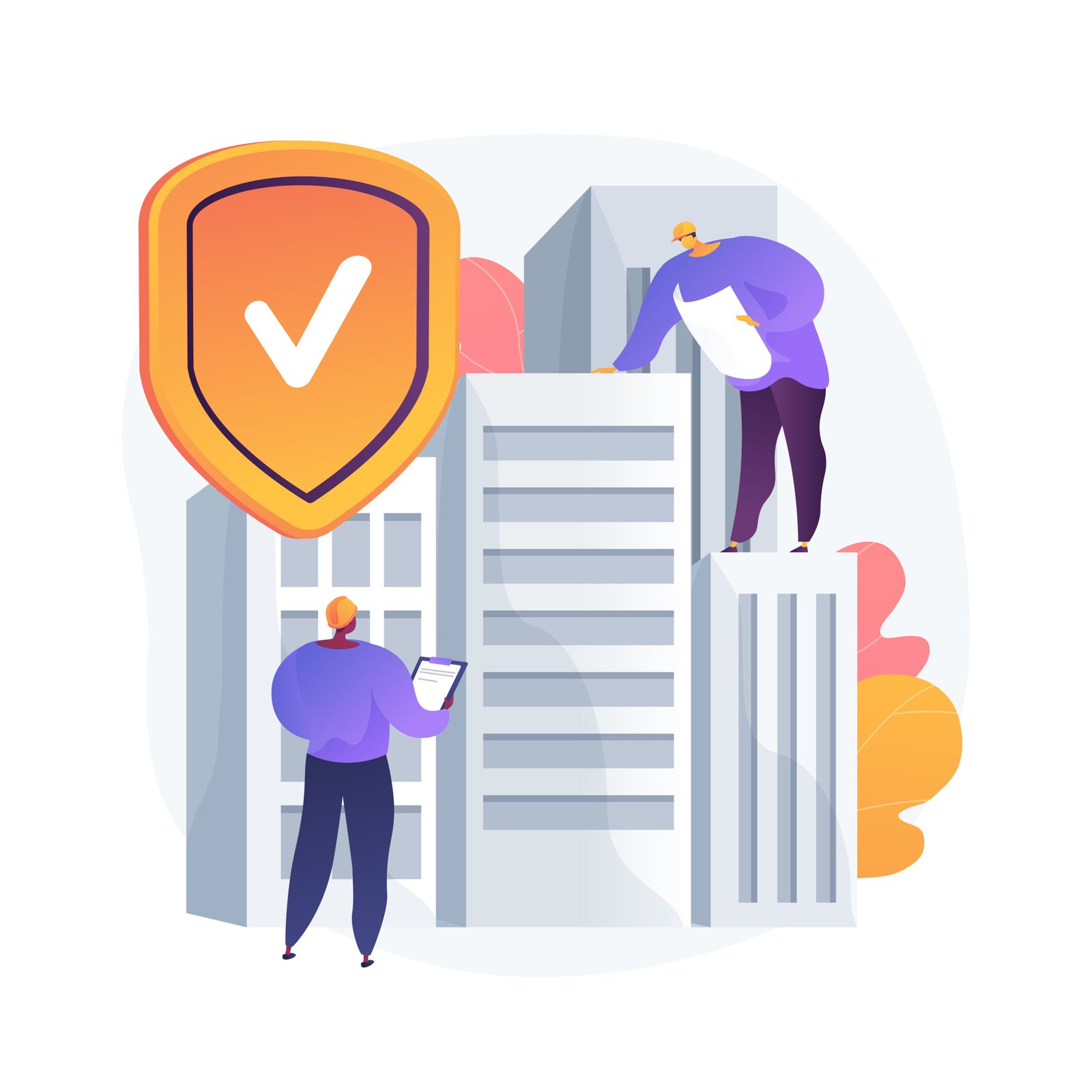 Services building safety abstract concept vector illustration.